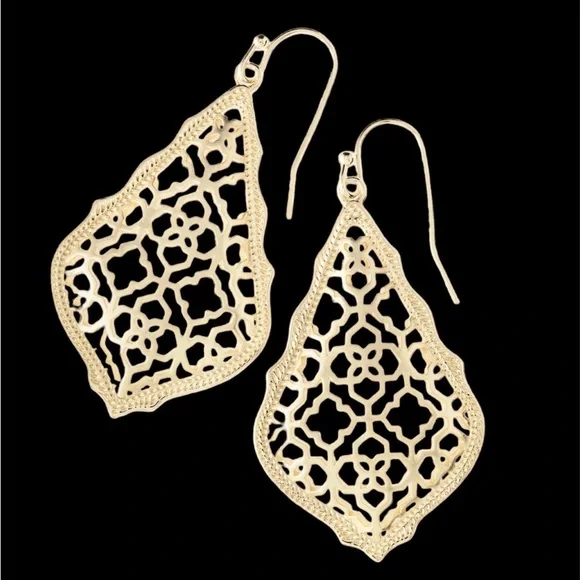 Kendra Scott Addie Drop Earrings in Gold Filigree - Picture 1 of 7